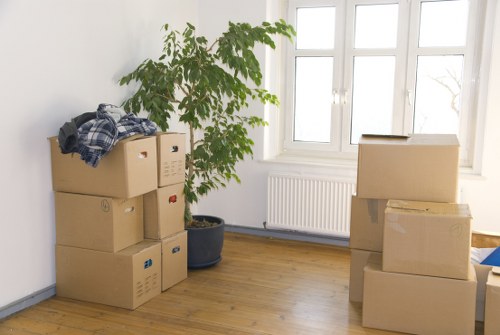 Packing boxes and wrapping fragile items for a Bermondsey home move