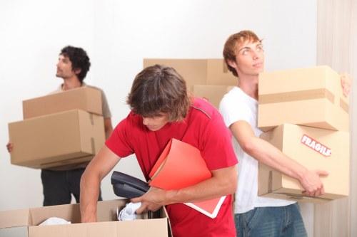 Packed moving boxes and home items ready for a Bermondsey relocation