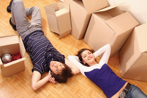 Careful unloading of boxes and furniture at a Bermondsey destination
