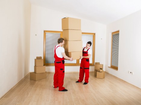 Movers loading office contents for a local Bermondsey move